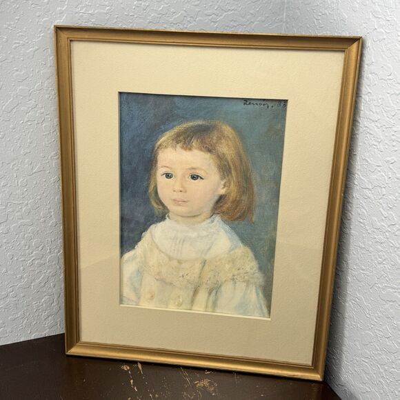 Other - Renoir Lucie Berard Framed Print 1970s 17x21 Frame 10x14 Print Child In White